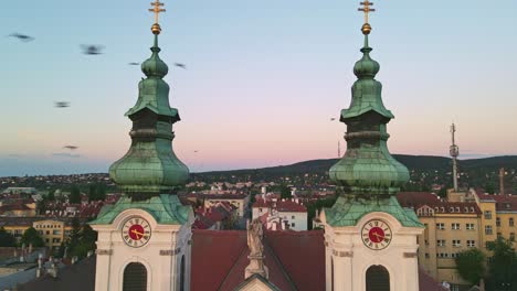 Flying-over-the-church-with-drone