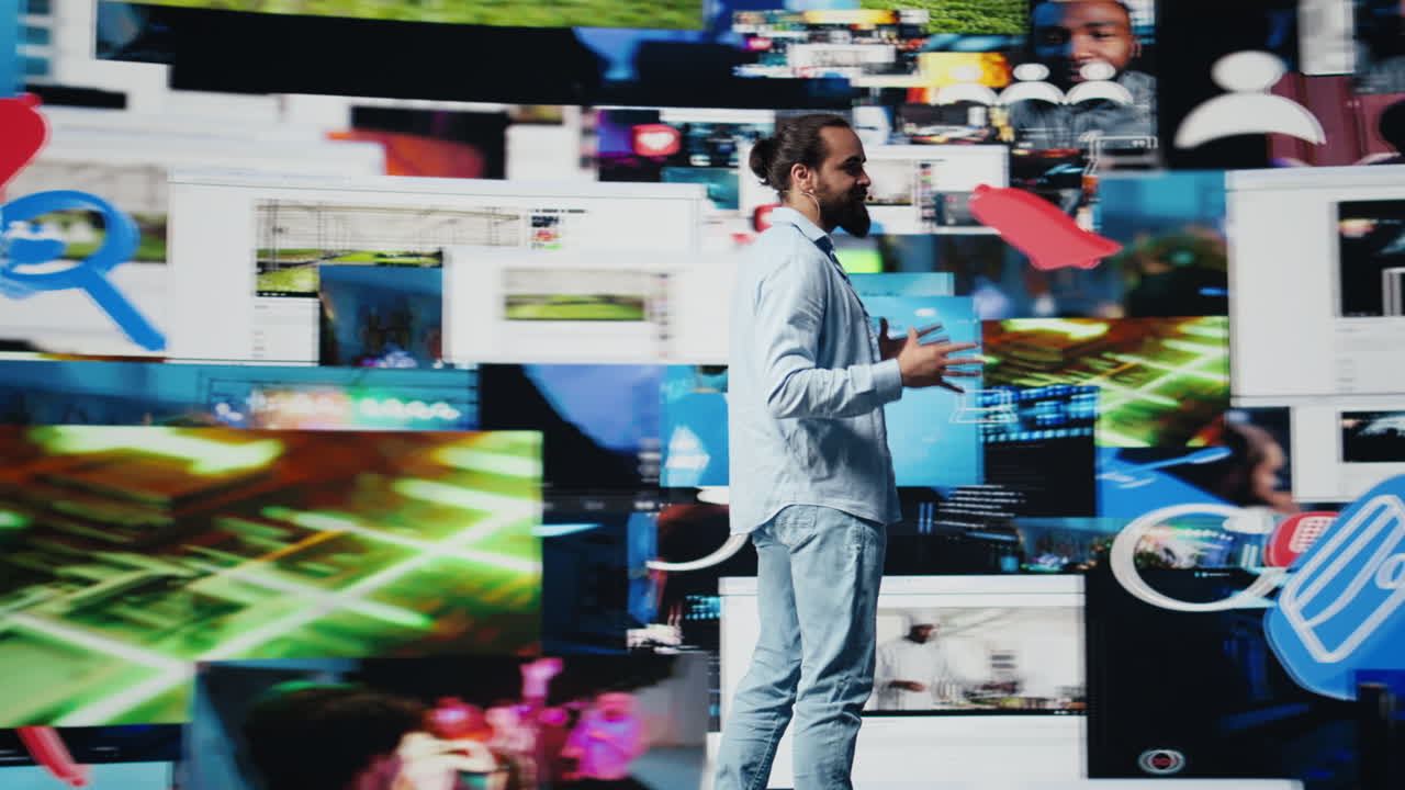 Relaxed public speaker connects with the audience during a convention event