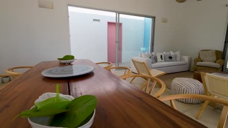 beach house living interior design and furniture, los roques venezuela, pan left