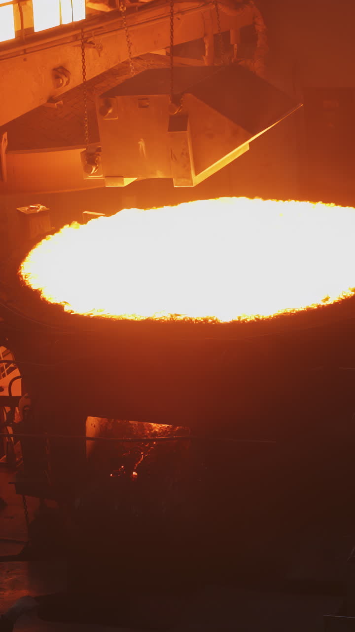 Molten Metal Pouring in a Steel Foundry