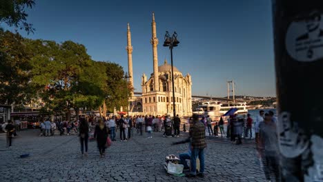 ortakoy mosque timelapse scene