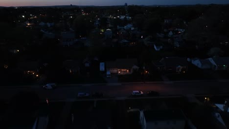 american residential area after sunset