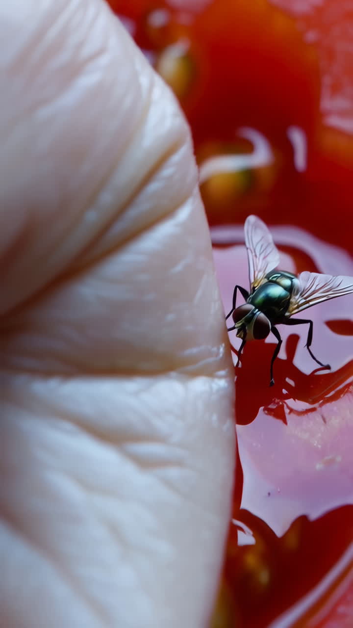Fly on a Sliced Tomato