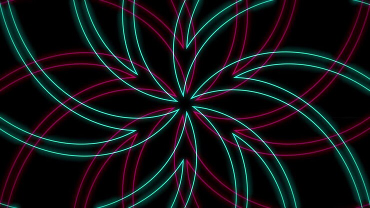 Abstract Radiating Outline Flower Pattern Background Loop