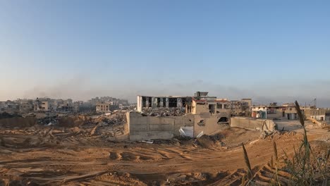 clip showing buildings and houses destroyed as a result of barbaric attacks by israeli idf soldiers in the gaza strip, palestine