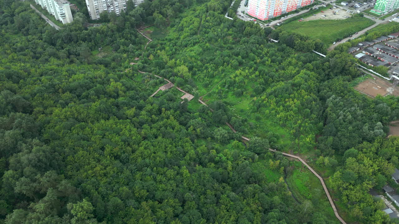 Pemandangan Udara Hutan dan Kota