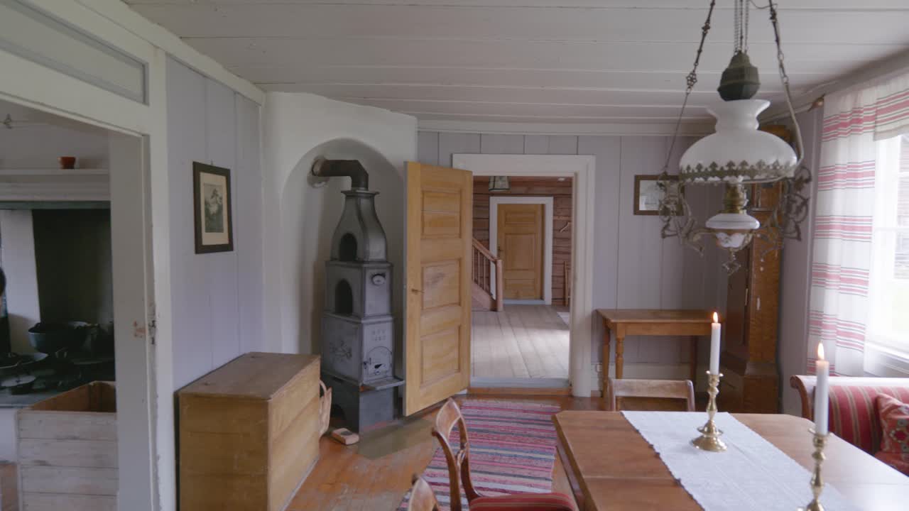 очарование традиционного скандинавского дизайна с панорамным снимком старомодной гостиной