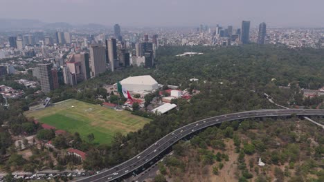 chapultepec from an aerial shot, mexico city
