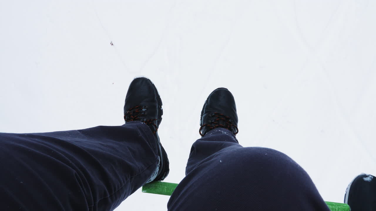 View of Shoes and Snow