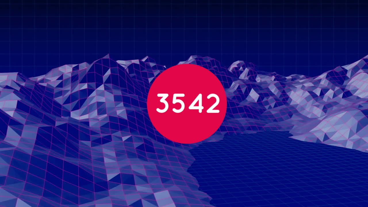 검은색 배경의 파란색 3d 구조에 대한 둥근 배너의 숫자가 증가합니다.