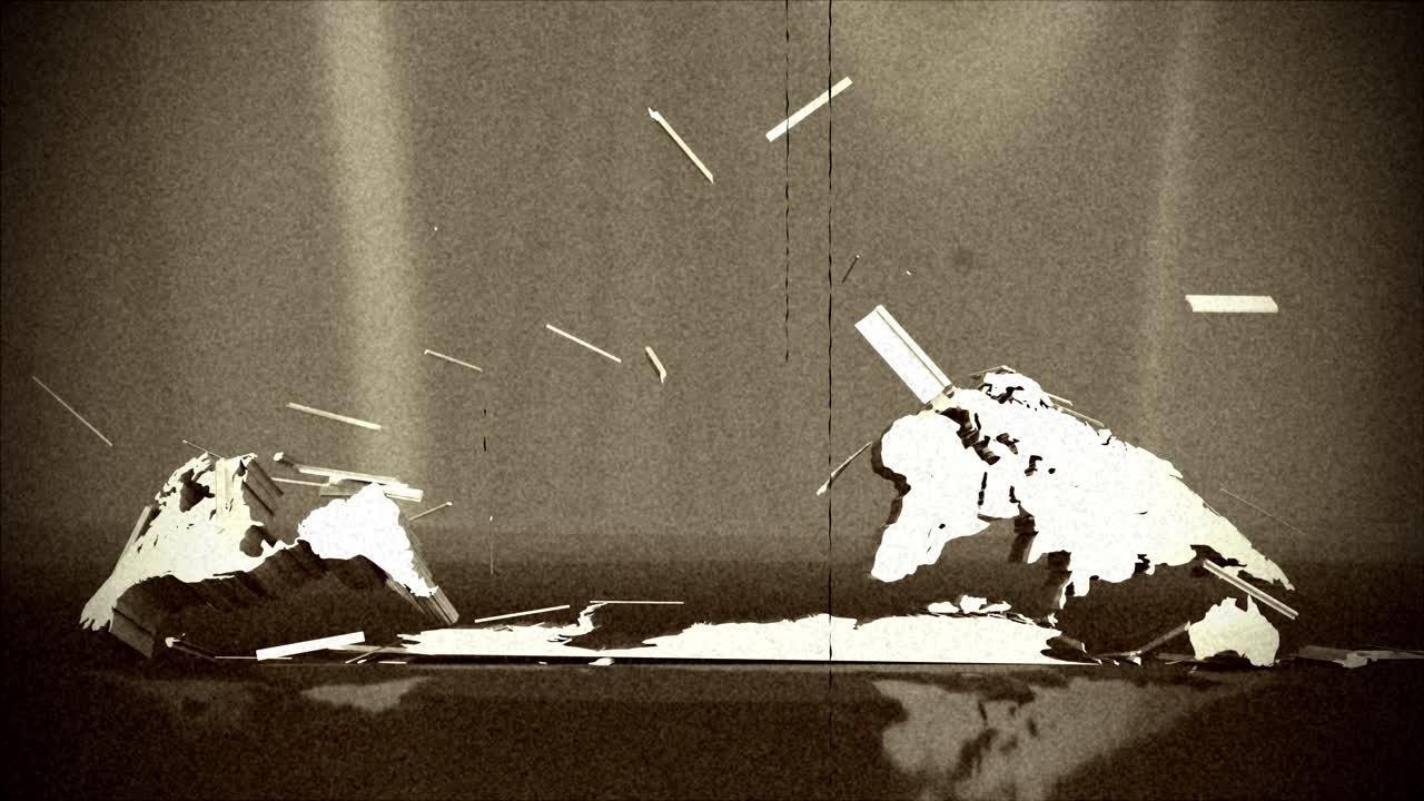 mapa de la tierra mundo explotando rompiendo flotando explotar guerra global armageddon 4k