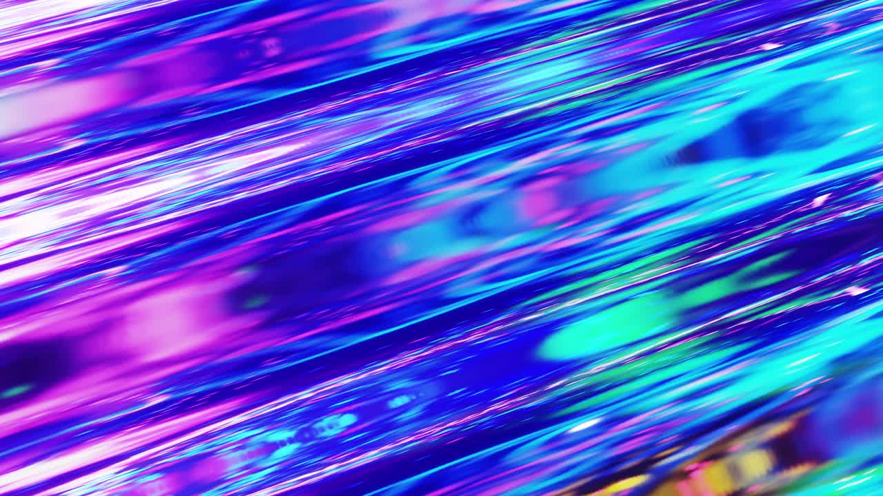 Liquid pattern like waves in looped motion. 3D stylish abstract iridescent bg of wavy surface like brilliant liquid glass with rainbow beautiful gradient colors. 4k trendy colorful fluid animation.