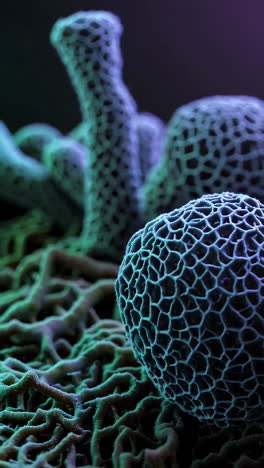 close-up view of a cluster of fungi