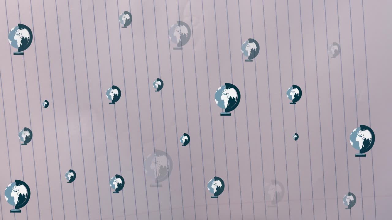 학교 아이템 아이콘의 애니메이션이  ⁇  배경에 움직입니다.