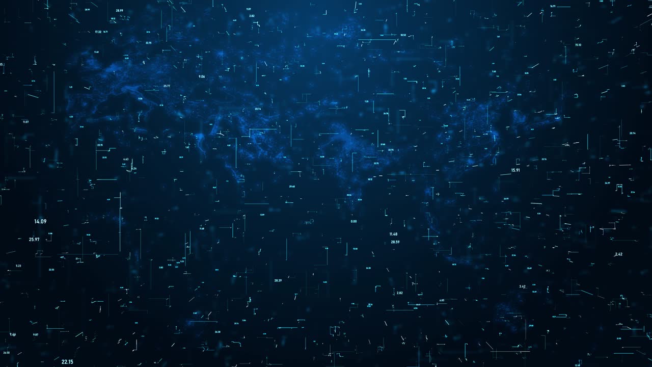World Map Concept Animation on Digital AI Cyberspace Network Background