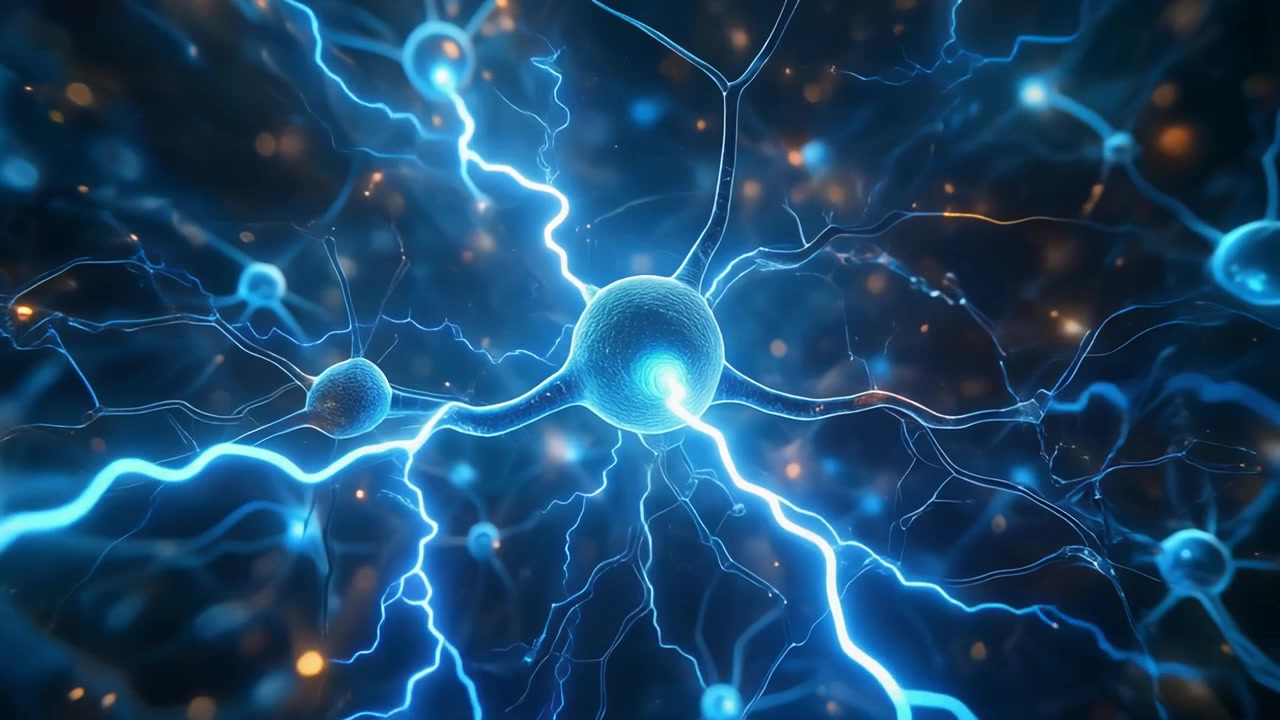 Neural Network Connection with Glowing Electrical Impulses