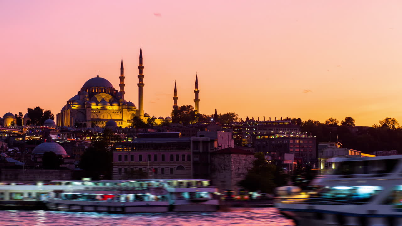 Istanbul Sunset Mosque View from the Bosphorus