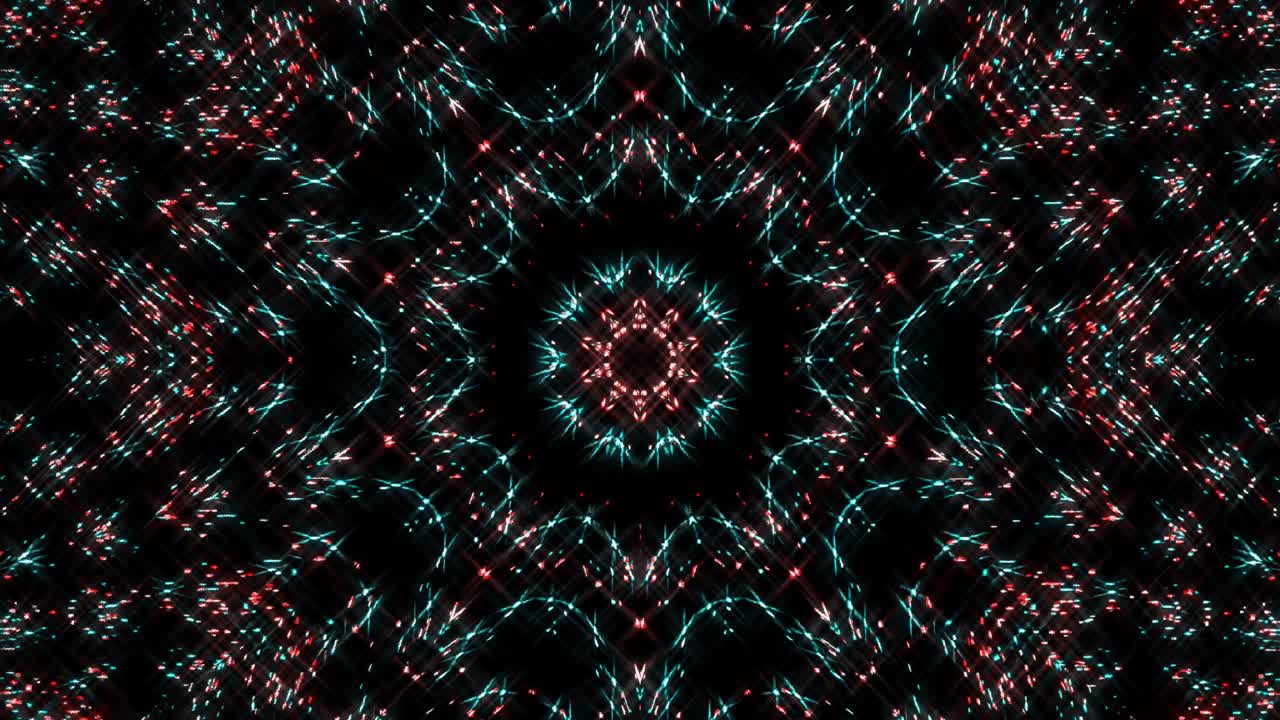 Padrão abstrato de caleidoscópio com cores vibrantes. Mandala mágica. 4K