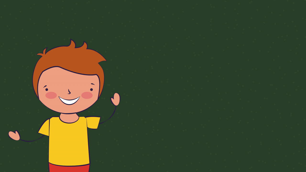 personagem de menino estudante, de volta à escola