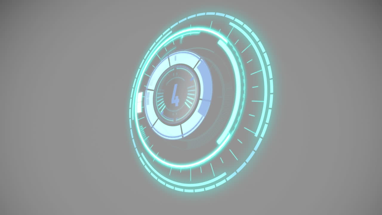 animación del escaneo del alcance con cuenta atrás sobre un fondo gris