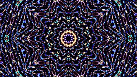 líneas coloridas ondas brillantes forma de flor fondo caleidoscopio resumen