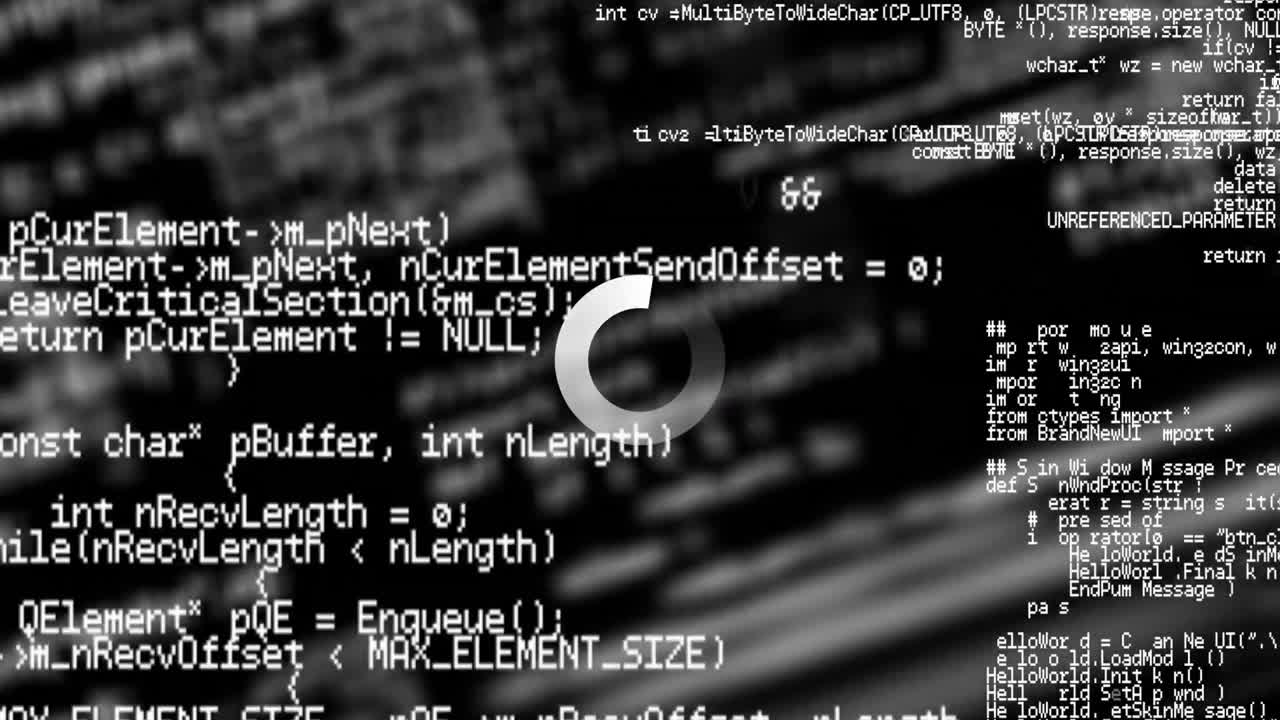 Animation of data loading ring over data processing