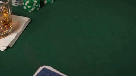 poker chip is flipped onto the table