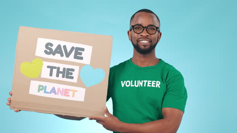 Black-man,-portrait-and-climate-change-poster