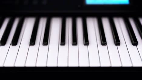 close-up of a piano keyboard