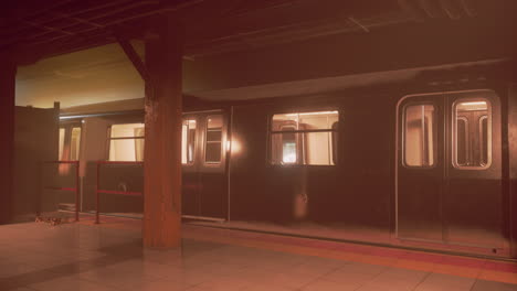 estación de metro subterránea oscura y vacía