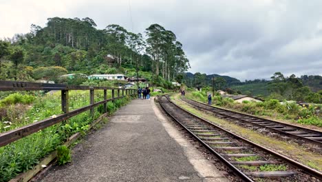 scenic train tracks in sri lanka's tea country