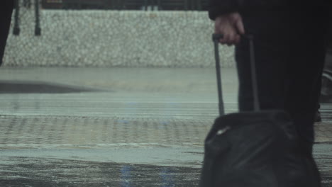 People-with-suitcases-stand-on-a-crosswalk