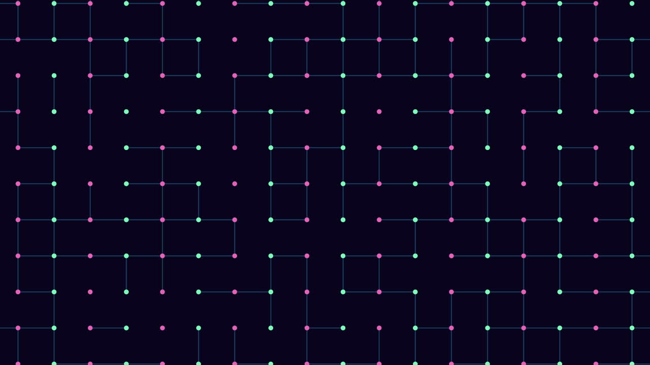 힌 격자 검은 바탕에 서로 연결된 점들의 매혹적인 패턴