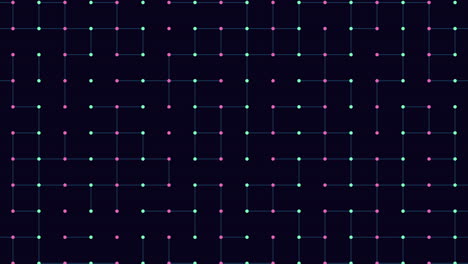 Intertwined grid a mesmerizing pattern of interconnected dots on a black background