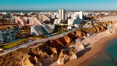 coastal view of cliffs and beach in portugal during a sunny day