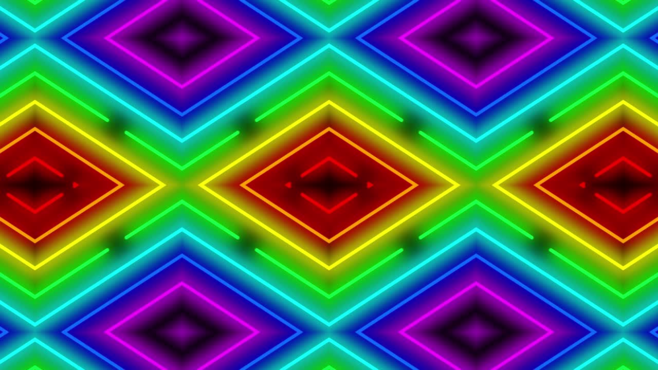 Neon geometric pattern illumination animation motion graphics