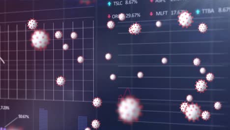 animation of data processing over virus cells