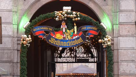 german christmas village welcome sign