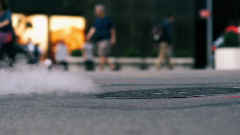 steam coming from sewer in new york city