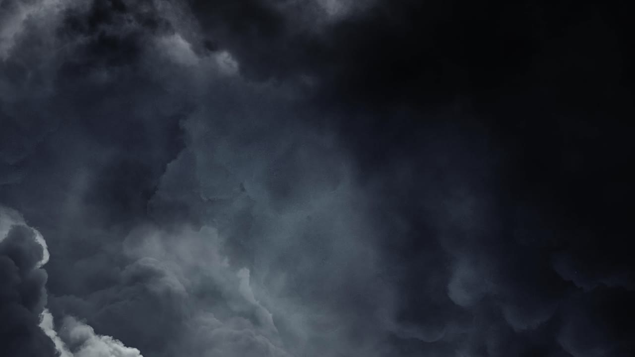 4k thunderstorm, point of view cumulonimbus clouds moving in the sky