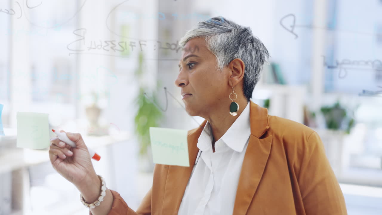Woman writing notes for business