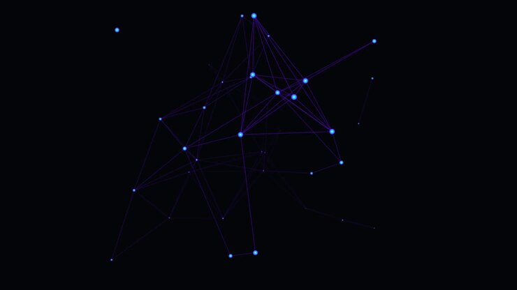 Abstract Digital Network Connection with Glowing Nodes and Lines