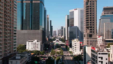 bangkok thailand aerial city view drone footage over the city