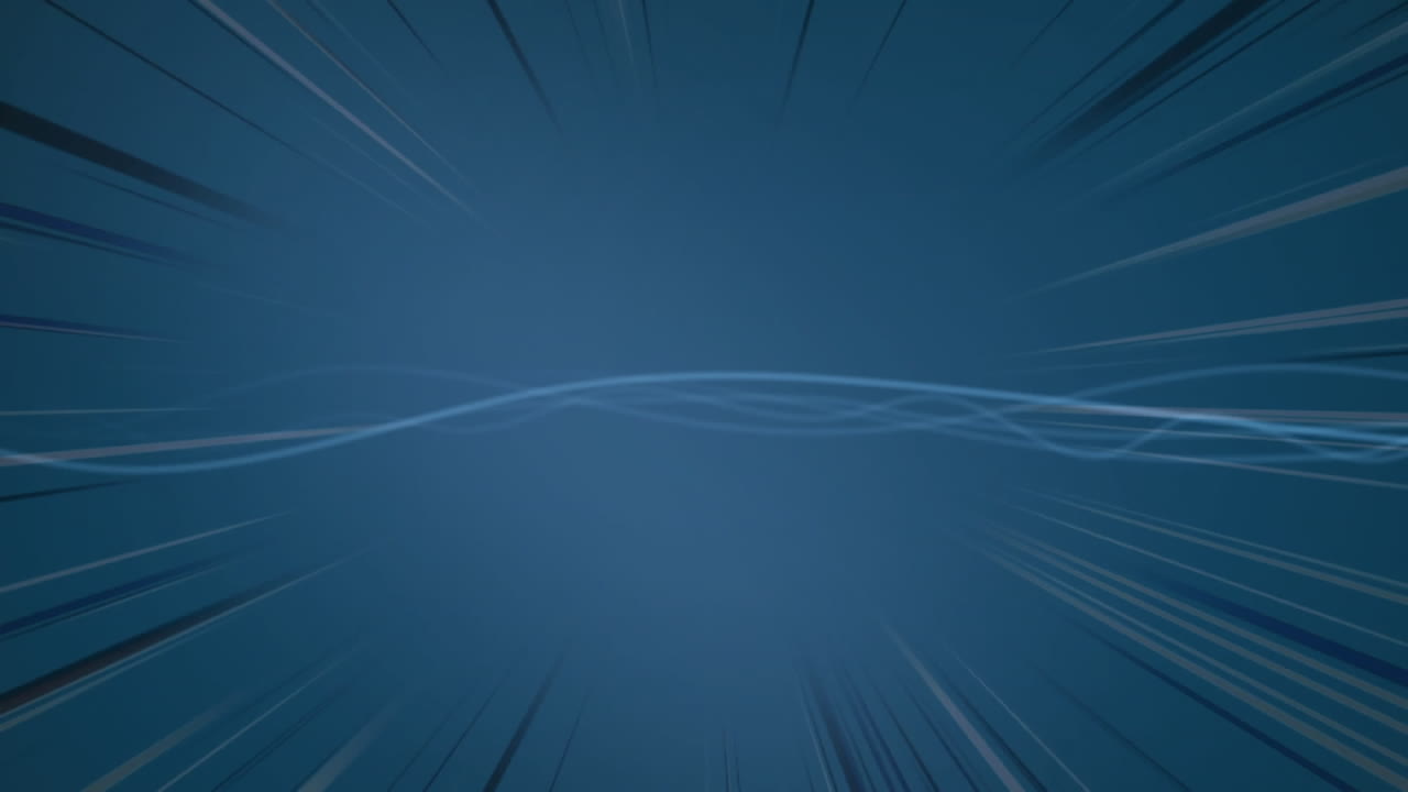 animación de líneas azules brillantes con haces de luz parpadeantes, sobre fondo azul