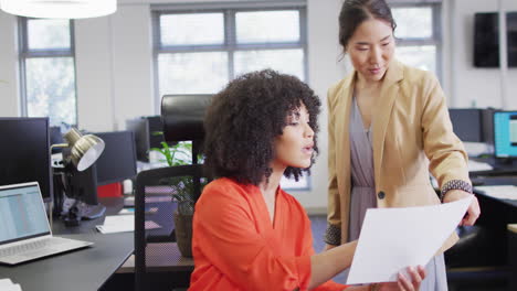 diverse business people working together at office, slow motion