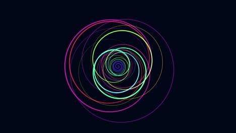 motion colorful spiral lines in dark space