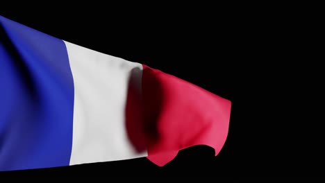 bandera de francia ondeando contra fondo negro, patriotismo francés