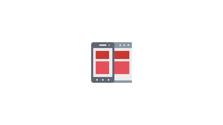 Animeret responsivt webdesign-ikon til mobil og desktop