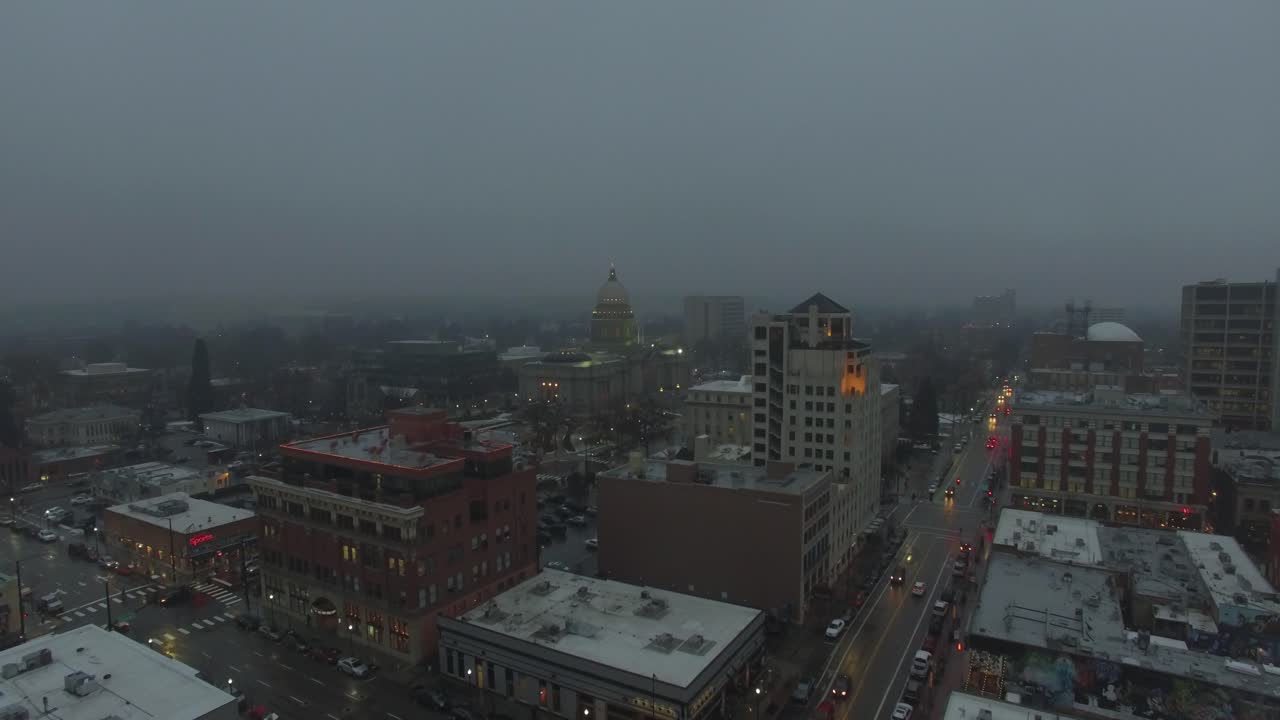 Short aerial clip of downtown Boise, Idaho