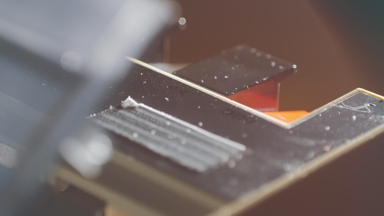 Close-up of a vintage floppy disk device